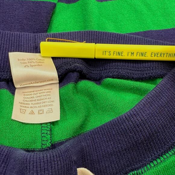 Hanna Andersson Navy Go Green Boys Rugby Knit Bold Stripe Shorts 8 Comfy Preppy - Picture 6 of 7